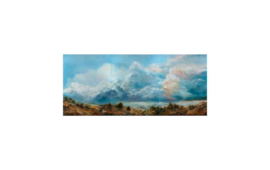 Dawn of a New Era, 2023, Öljy kankaalle, 230 x 540 cm